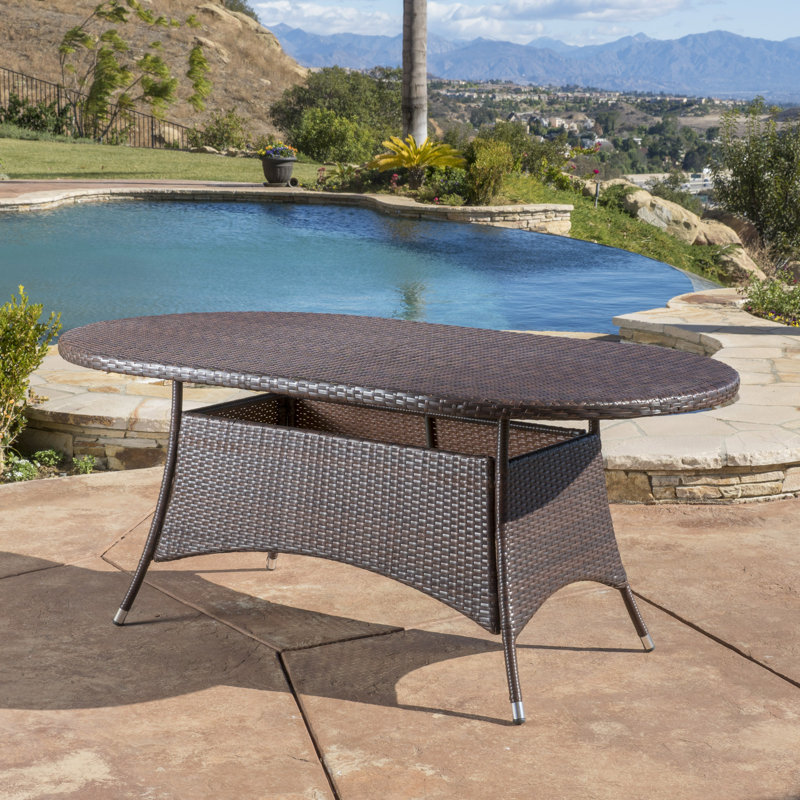 Leyland Oval Wicker/Rattan Outdoor Dining Table, Brown