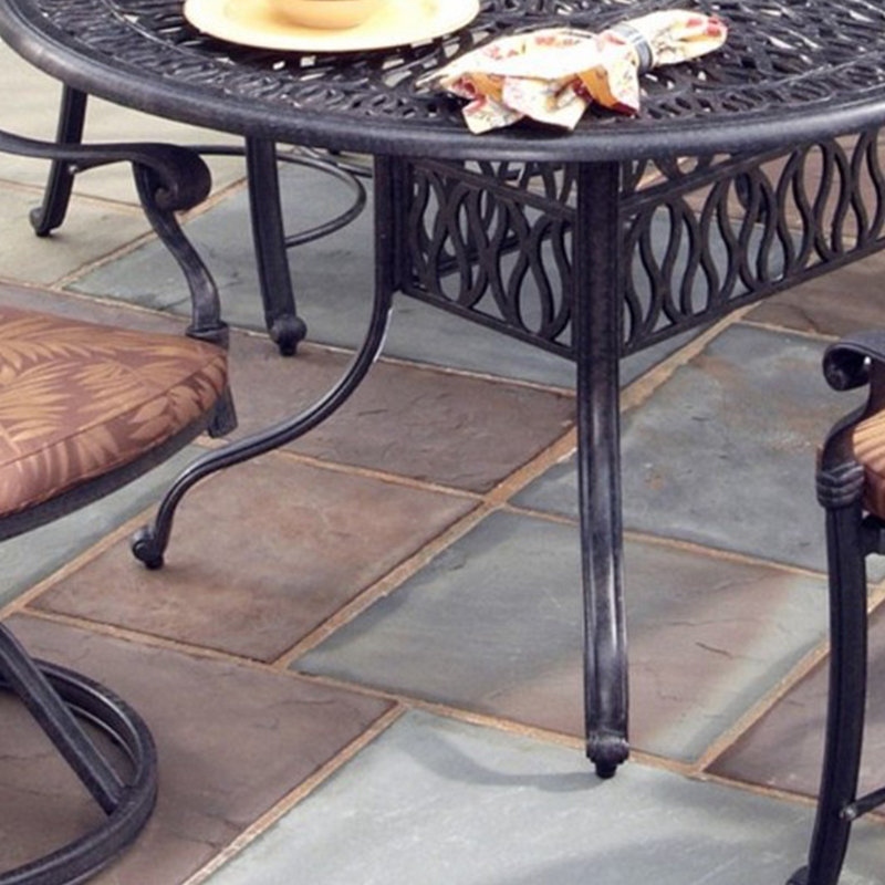 Yates Oval Powder Coated Aluminum Outdoor Dining Table, Charcoal