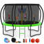 Trampoline de jardin rond de 12 pi avec enceinte sécuritaire, le cadeau est un panier de basketball, un gicleur, des lumières-122921138