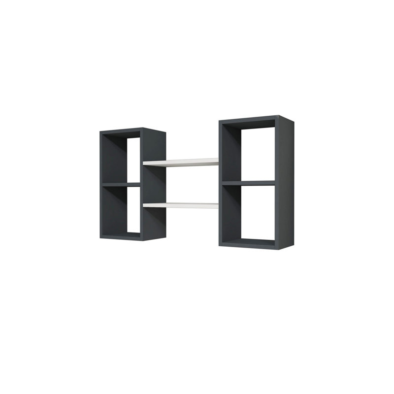 Tablette décorative 6 pièces Eligah, Blanc / anthracite