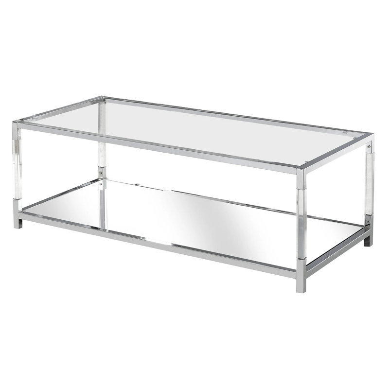 Table basse contemporaine Ludvig - chrome / transparent