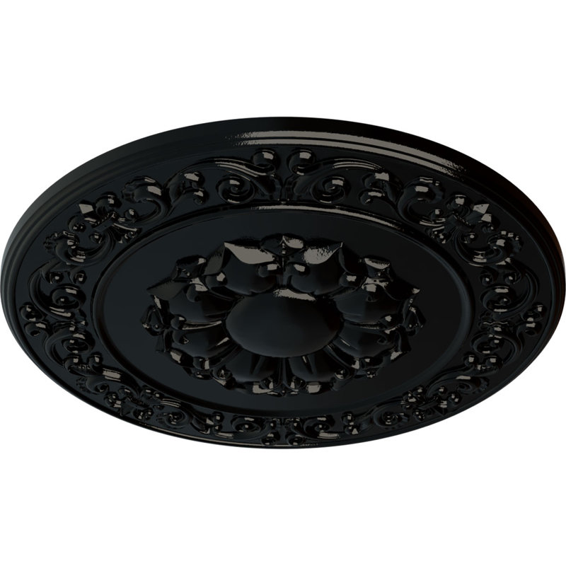 Médaillon de plafond Endurathane Sydney, DO 27 3/4 po x P 2 po (convient aux auvents jusqu'à 5 3/4 po), finition perle noire peinte à la main