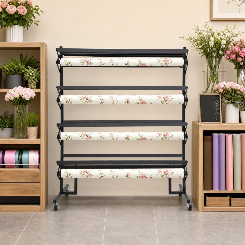 Grand porte-rouleau de papier, organisateur de roulement mobile, Black