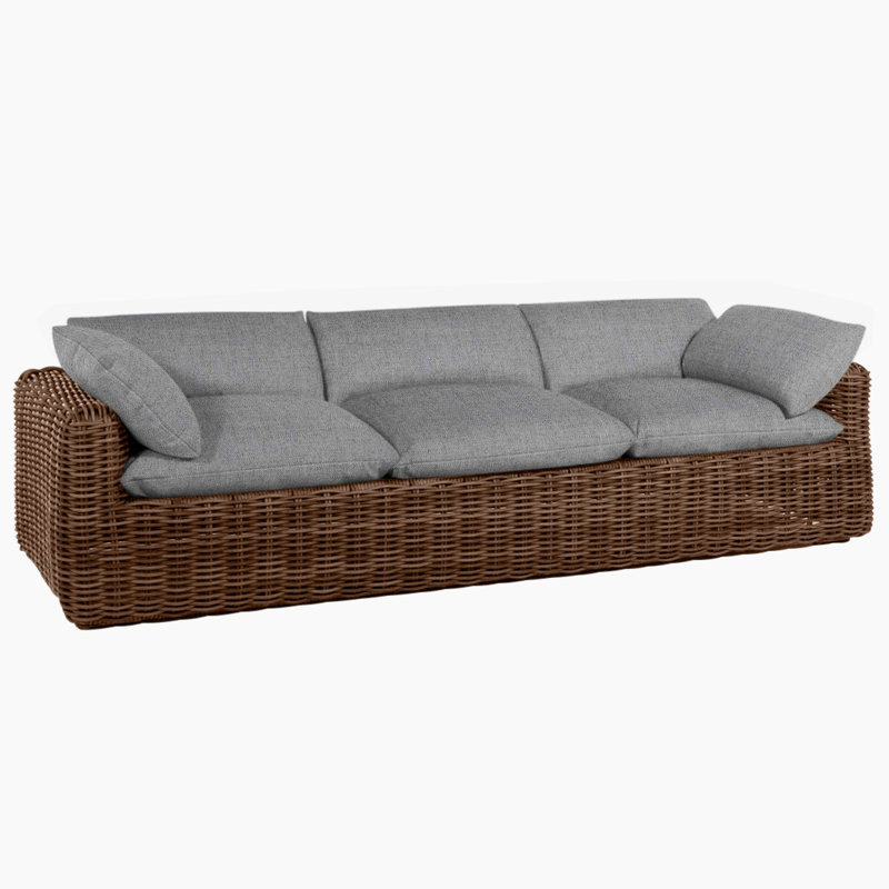 Montecito Woven Sofa - Raffia, No Welt, Raffia, Verona Mist