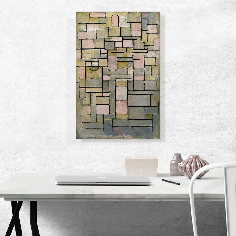 "Composition 8 1914" par Piet Mondrian, reproduction d'art sur toile tendue, H 26 po x l 18 po x 1,5 po