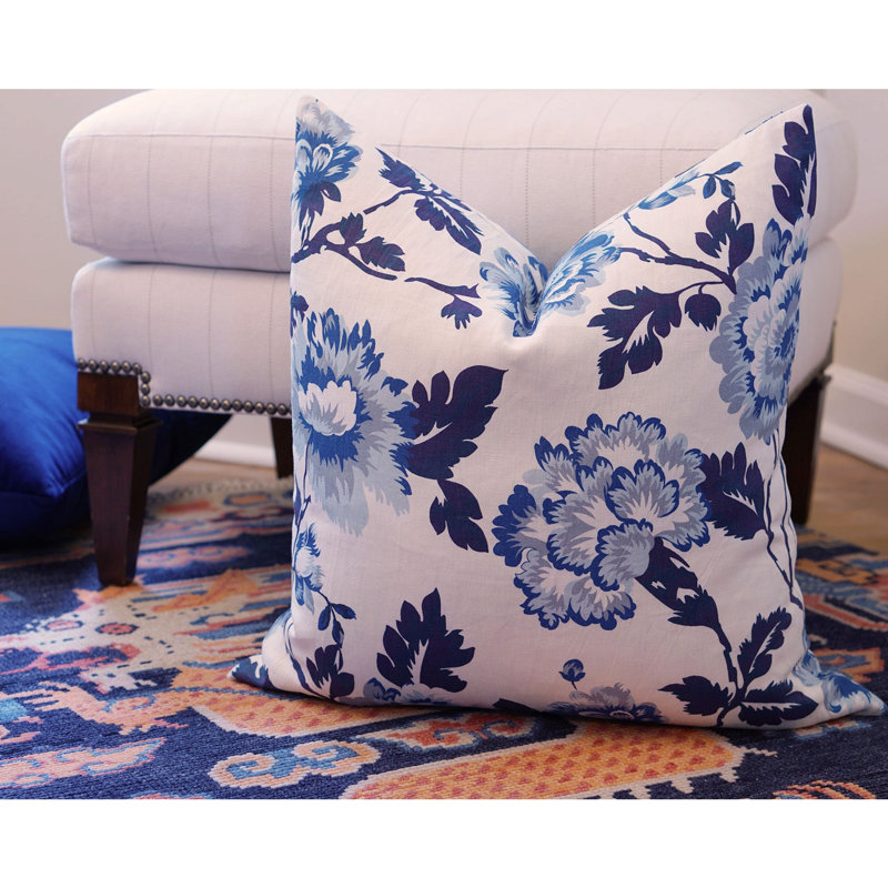 Blossom Linen Square Pillow Cover, 22" H x 22" W
