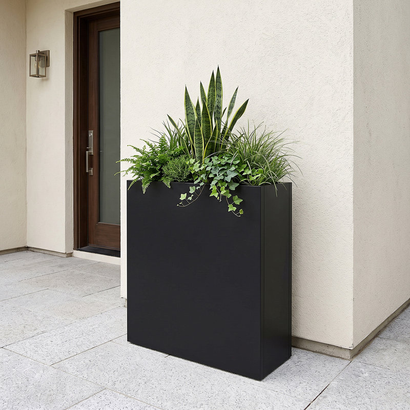 Jardinières rectangulaires en métal pour plantes d'extérieur, H 30 po x l 24 po x P 10 po