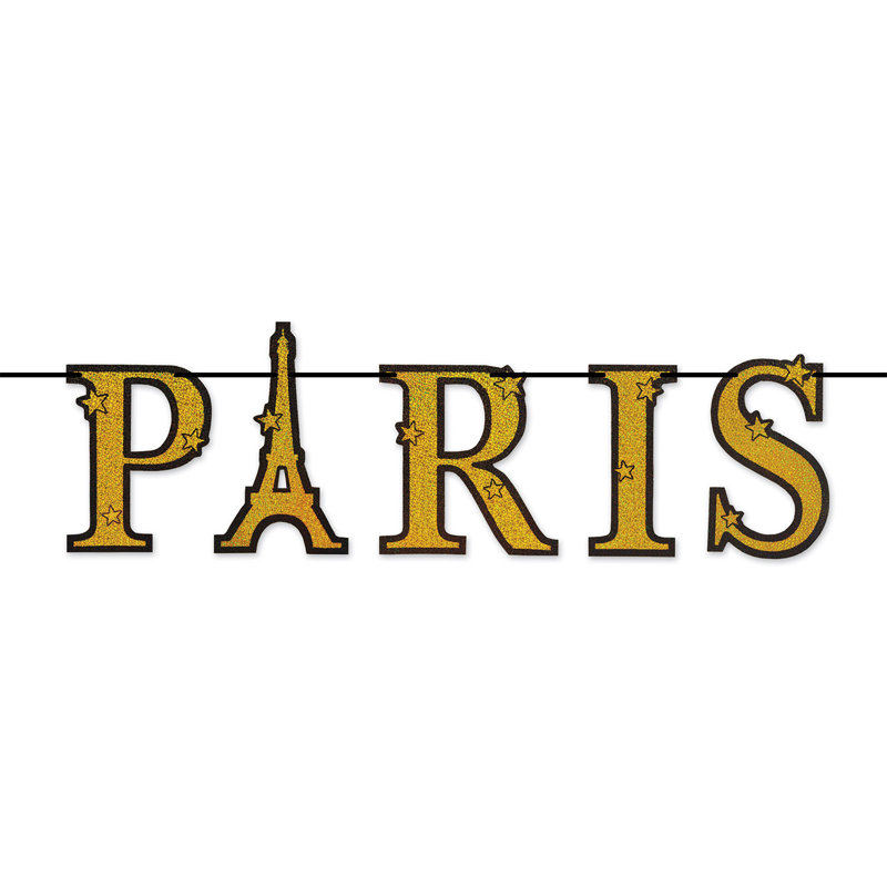 Banderole Paris - 9 ½ po - 11 ½ po x 4 pi - paquet de 12