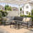 L-shaped Patio Sectional with Coffee Table-1121031127