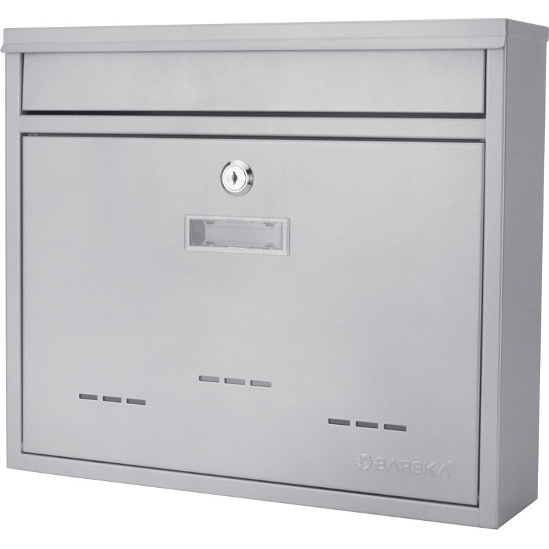 Gray Steel Medium Lockable Wall Mount Mailbox