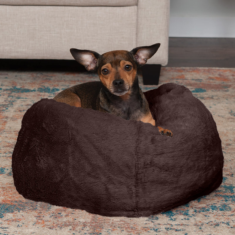 Orthopedic Polyester Pet Bed, Small (18" W x 18" D x 9" H), Espresso