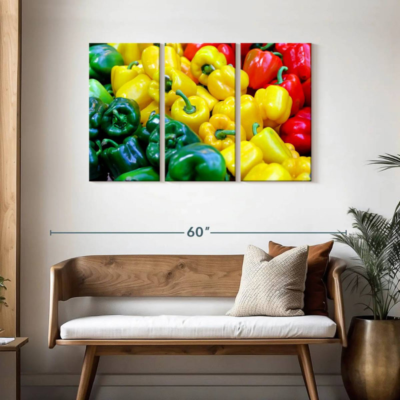 Fresh Bell Pepper Harvest, 28" H x 45" W