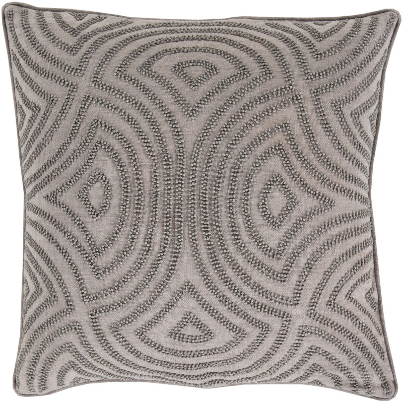 Coussin décoratif en lin, H 20 po x l 20 po x P 4 po, Gris, Duvet