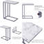 Table de bout en C avec plateau en faux marbre, table d'appoint moderne pour le salon, la chambre à coucher ou le bureau, collation portable et table d'ordinateur portable avec table robuste