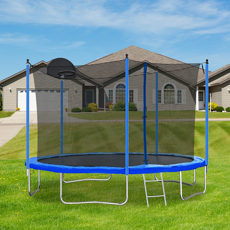 Audiohome Round Backyard Trampoline with Safety Enclosure