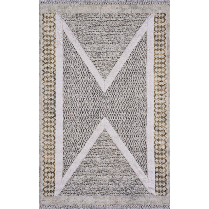 Tapis intérieur / extérieur rectangulaire en coton Iyleen, Tapis de couloir 2 pi 7 po x 9 pi 10 po