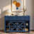 Sideboard Buffet Cabinet With Sliding Barn Door, 3 Drawers, Adjustable Shelves, Metal Mesh And Aluminum Handles-350688351