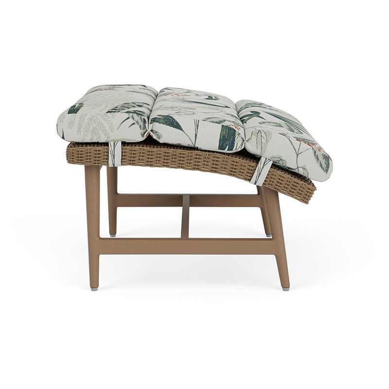 Cascade Outdoor Ottoman, Delicate Botanical Sage, Fawn