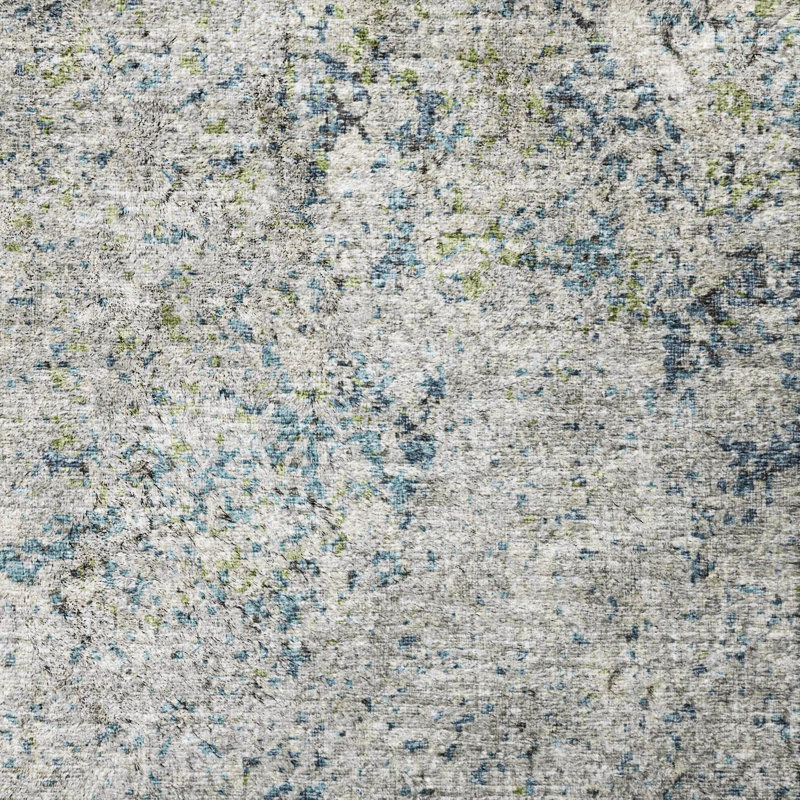 Premium Machine Washable Dream Shag  Abstract Clouds Rug, Green, 10' x 14'