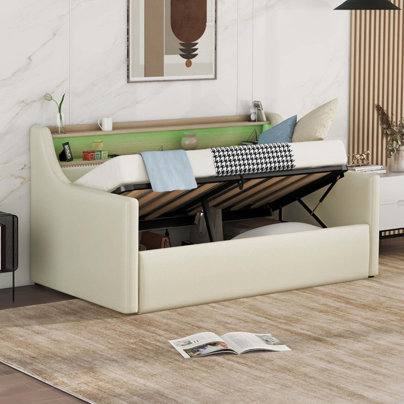 Desja Upholstered Daybed, Beige
