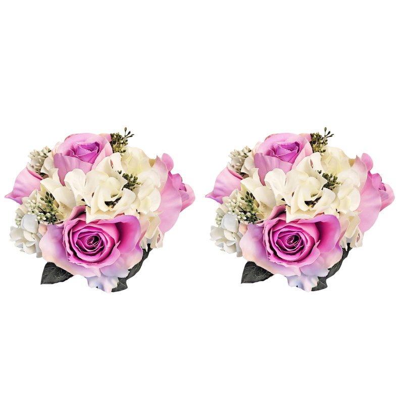 Hydrangea Arrangement, Purple/Cream