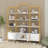78 Inch 4 Tiers Bookshelf, Storage Cabinet Display Shelf, X Bar Gold Frame