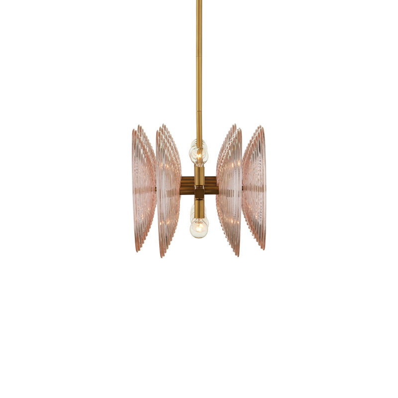 Whirlwind 10 - Light Glass LED Chandelier, Pale Pink