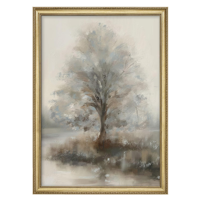 Décoration murale encadrée «Tranquil Tree in Soft Pastel Hues», Non