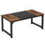 Bureau de direction 63 po, grand poste de travail d'ordinateur moderne avec structure en métal épais, mobilier de bureau pour la maison, finition brune et noire