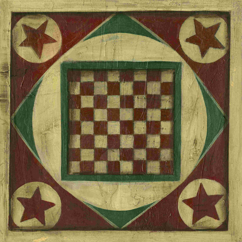 " Small Antique Checkers " by Ethan Harper, 20" W x 20" H