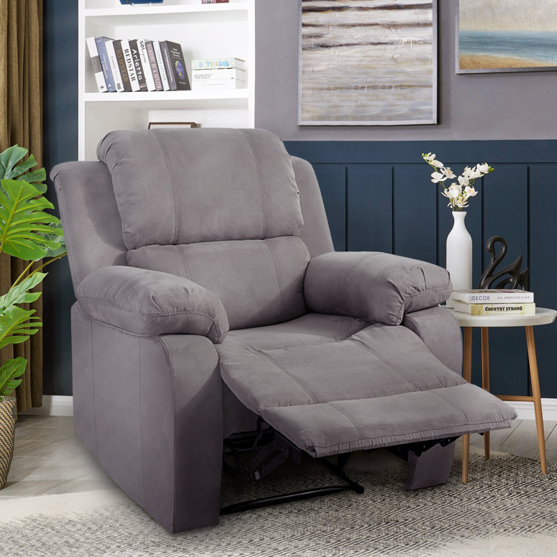 Fauteuil inclinable massant et chauffant, Microfibre / microsuède gris