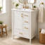 Meuble-lavabo simple 24 po, meuble-lavabo compact, comptoir en céramique, quincaillerie dorée, style rétro, salle de bain-595509222