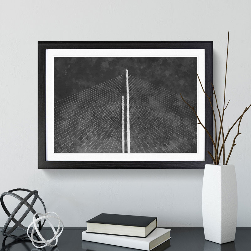 Zolotoy Most Bridge in Russia - Picture Frame Painting, Black, 36cm H x 48cm W x 2cm D