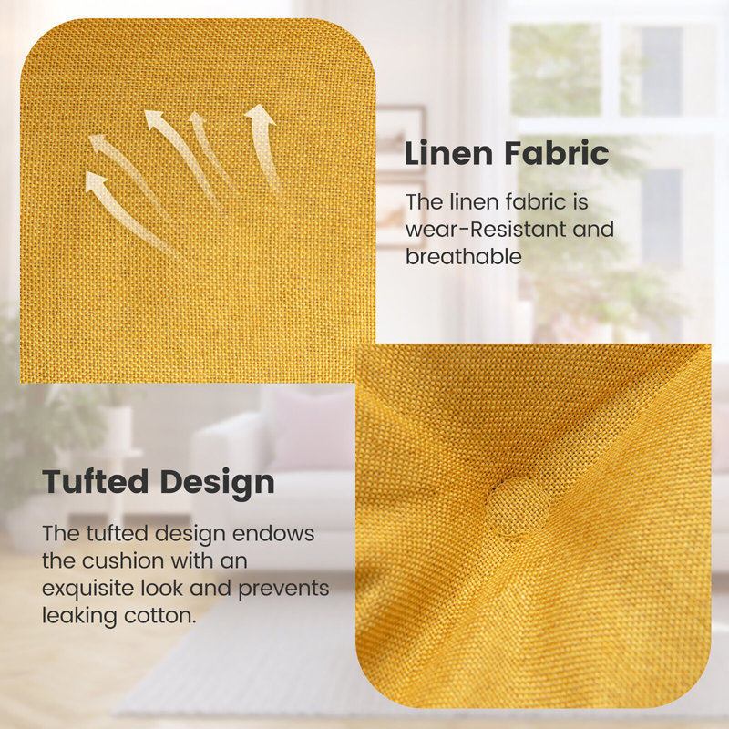 Coussin 4 pièces Winston Porter, Jaune