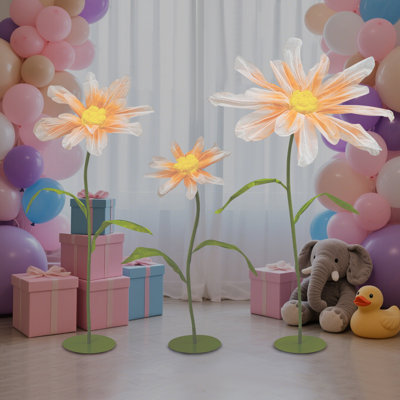 3 pièces de marguerites artificielles géantes pour célébrer une fête de mariage