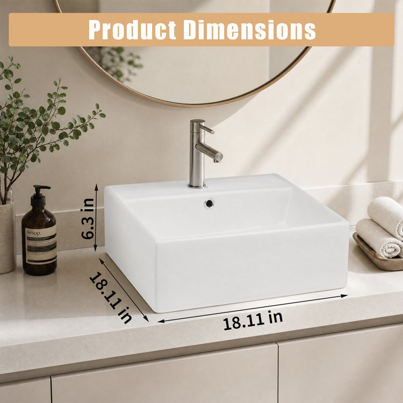 ZACOO Ceramic Sink, 46*46*16cm