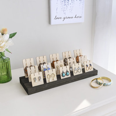 WOODEN EARRING CARDS DISPLAY SET