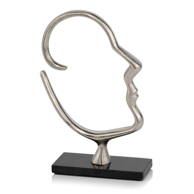 Sculpture 12 po en aluminium et marbre noir