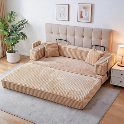 Canapé-lit convertible 5-en-1, canapé-lit de 80,7 po avec lit escamotable, sans assemblage, housse lavable, pour salon, appartement et invités