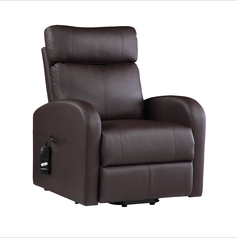 Fauteuil inclinable électrique en cuir synthétique Ricardo, Brun