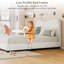 Structure de lit avec tête de lit tapissier, lit plateforme robuste à profil bas avec tissu bouclé doux-1439534923-1439534920