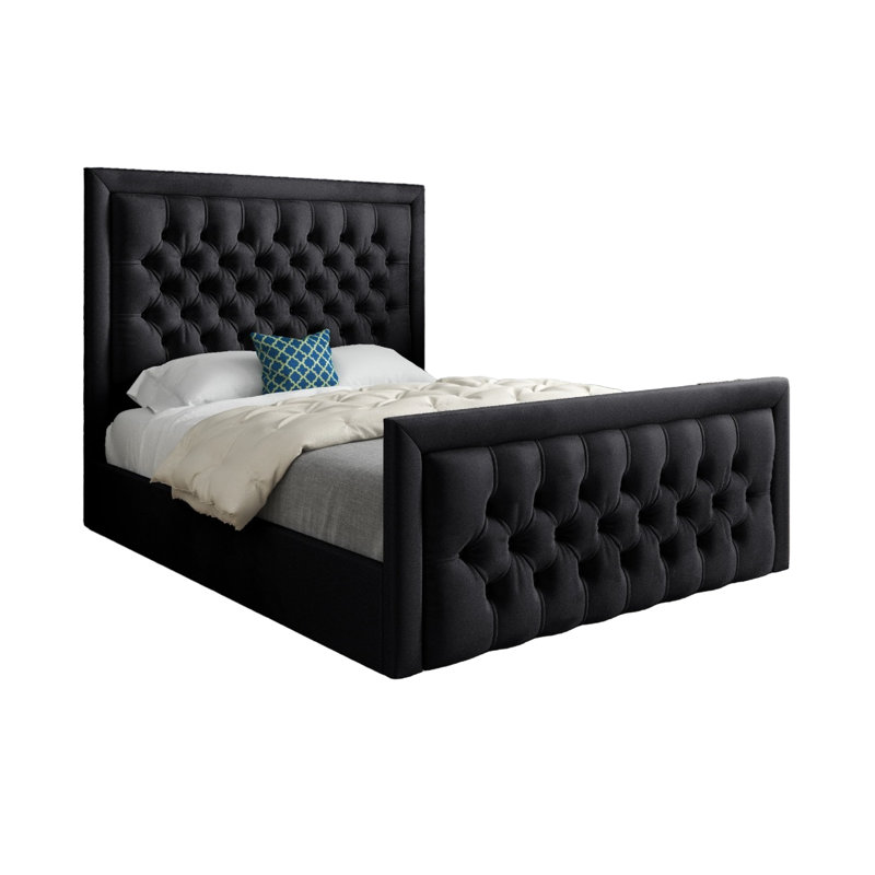 Bessemer Upholstered Bed, Small Single (2'6), Black