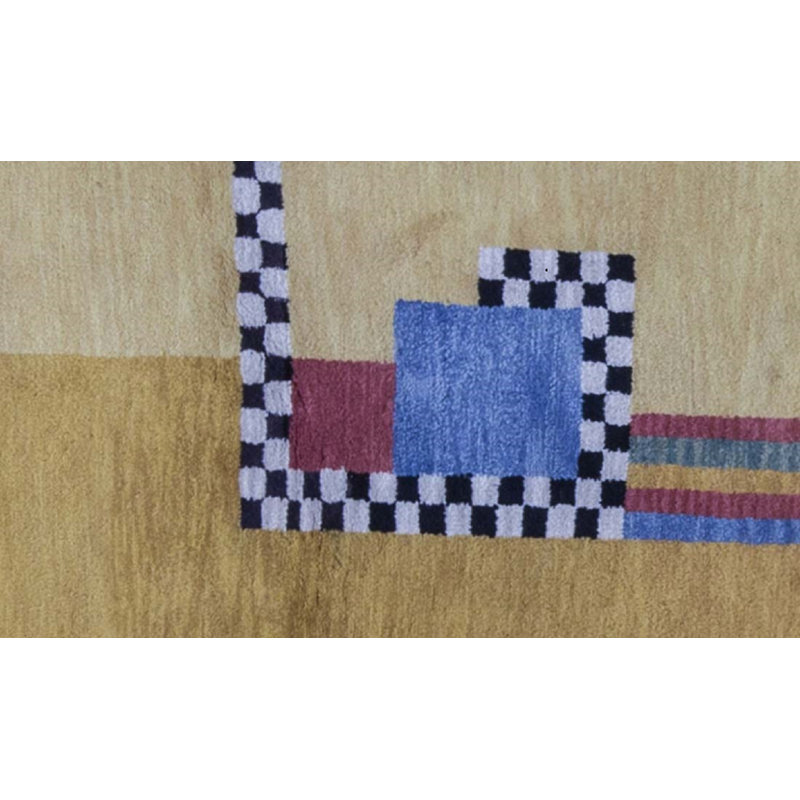 Tapis doré et doré de haute qualité noué à la main
