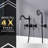 SUMERAIN Brushed Nickel Wall Mounted Bathtub Faucet, 4 Hole Tub Filler with Handheld Shower, 8 Inches Center High Flow-113468795