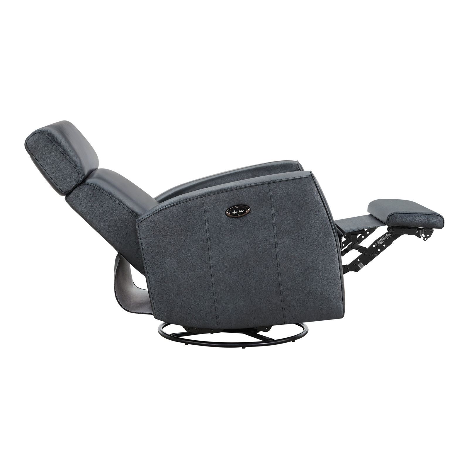 Top Grain Genuine Leather Power Recliner, Chesapeake Blue