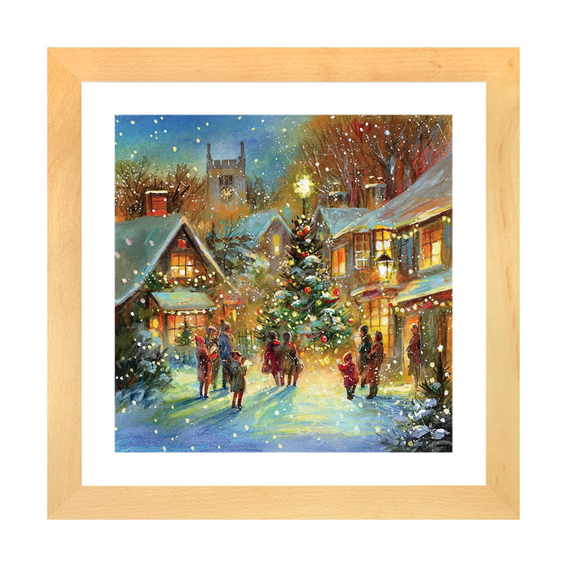 « Evening Carol » par Jim Mitchell-impression, Papier encadré de bois naturel, H 16 po x l 16 po x p 1 po
