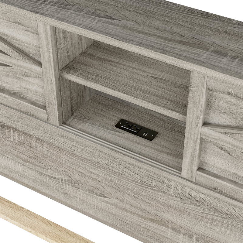Lit plateforme rustique avec tête de lit à double porte coulissante et prise de charge, support à lattes de bois, structure, bois, base