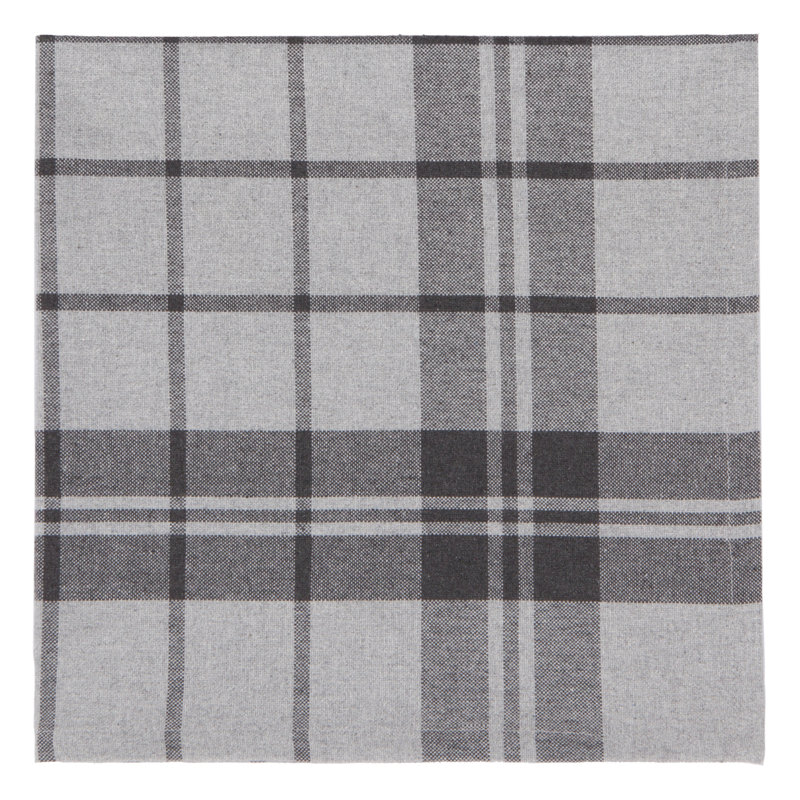 Montenigro Cotton Plaid Square Napkin, Dark Melange