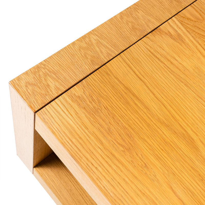 Artemis Natural Wood Cube Side Table with Shelf