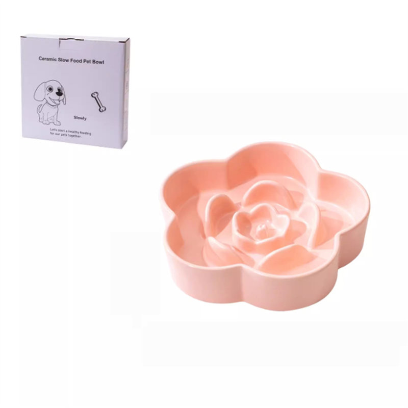 Bol pour animal à alimentation lente, Rose